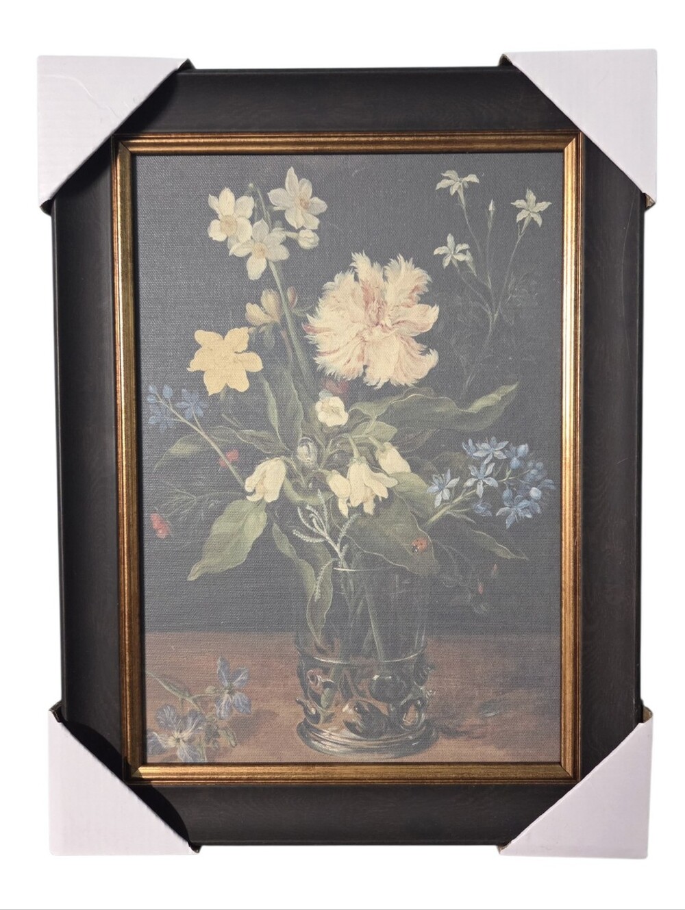 Vintage-style Botanical Still Picture Floral Cotton Canvas Framed Wall Art